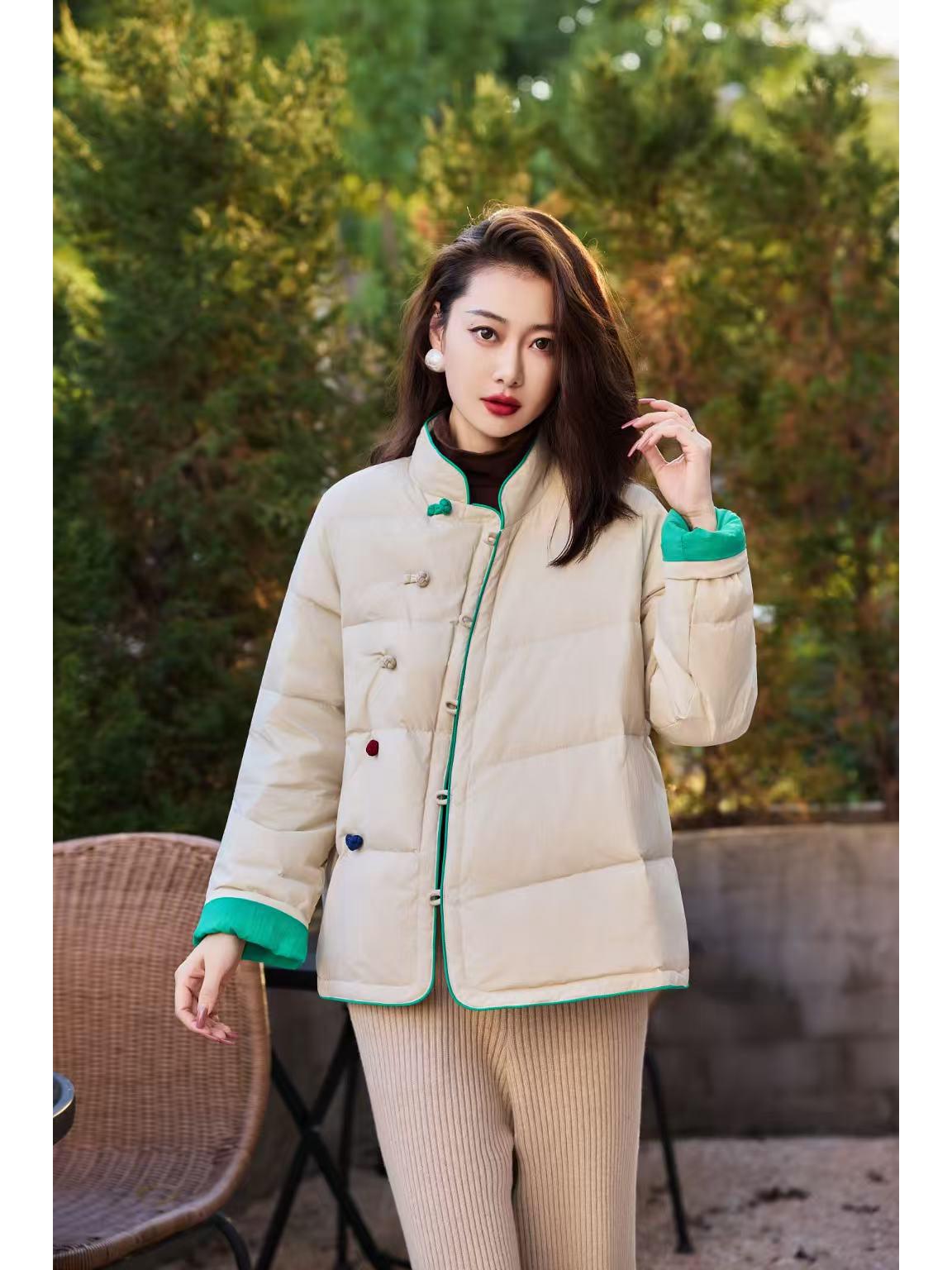 

2025 A/W Women s Slim Swallowtail Lightweight Down Jacket with Stand Collar - Korean Style XXL