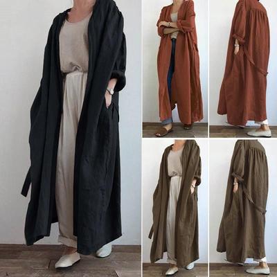 Langer Cardigan mit offenem Vorderteil und Seitentaschen in Mehrfarben