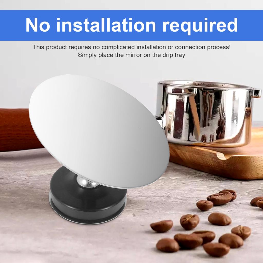 Coffee Extraction Mirror Stainless Steel Magnetic Reflector Base Rotating Coffee Extractor Mirror for Coffee Machine Accessories