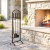 Fireplace Set, 6-Piece, Log Bag, Brush, Shovel, Poker, Tongs, Stand, 30 x 22 x 86 cm, Black