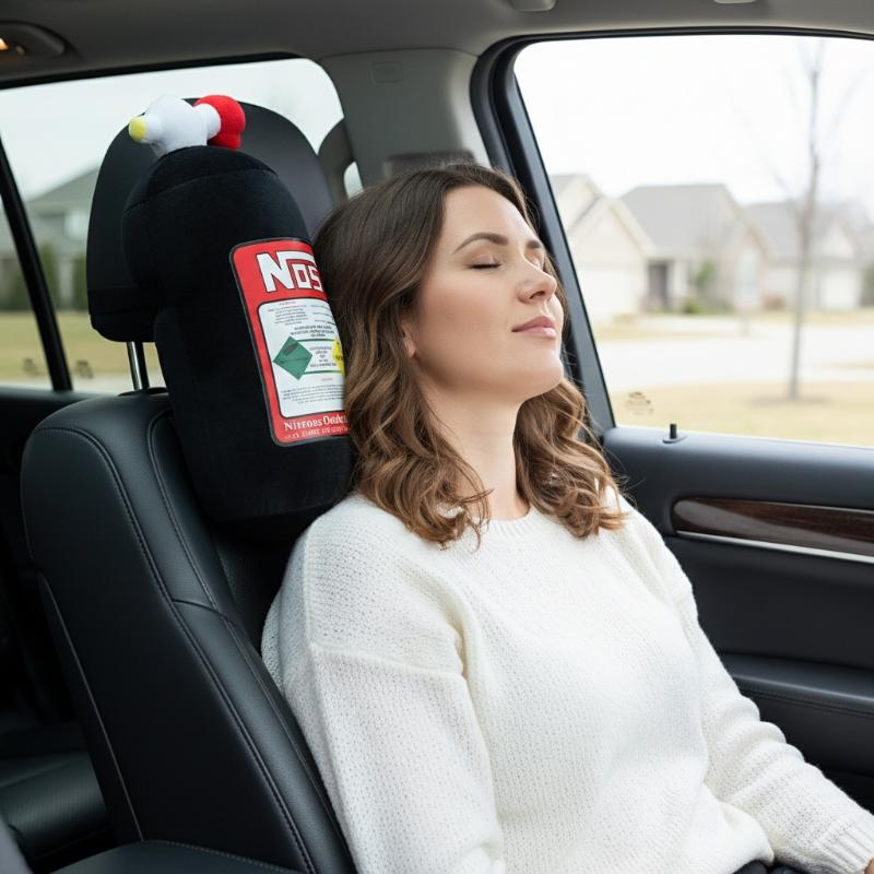 Car Seat Neck Pillow Creative NOS Nitrous Oxide Bottle Soft Plush Car Headrest Car Decoration Neck Support Seat Cushion