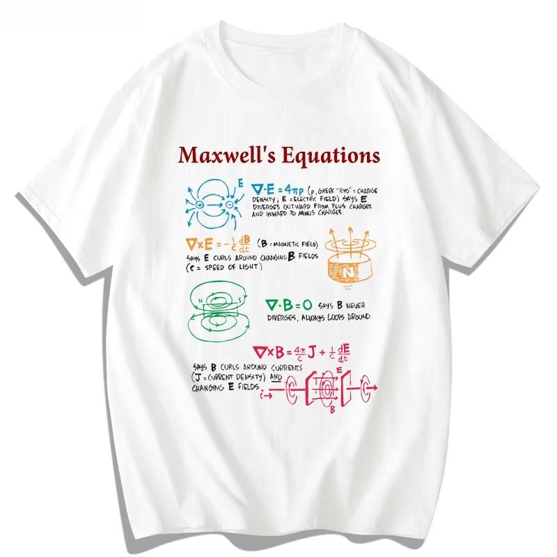 

Maxwell Equation Formula Physics Cotton Short Sleeve TShirt Men s Women s Summer T-Shirt Scientific Research Casual Short Sleeve 4XL