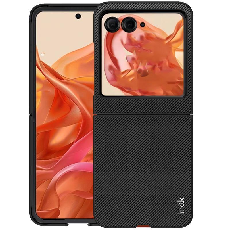 IMAK Ruiyi Serie für Motorola Razr 60/Razr 50 5G/Razr 2024 5G Hülle Kohlefaserleder+PC Handyhülle