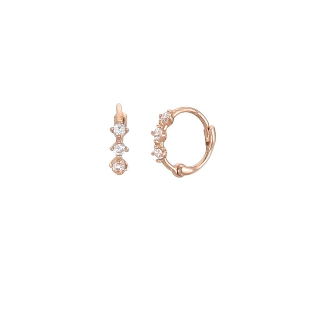 LLOYD Triple Cubic Bracelet One-Touch 14k Earrings LOFH2007G