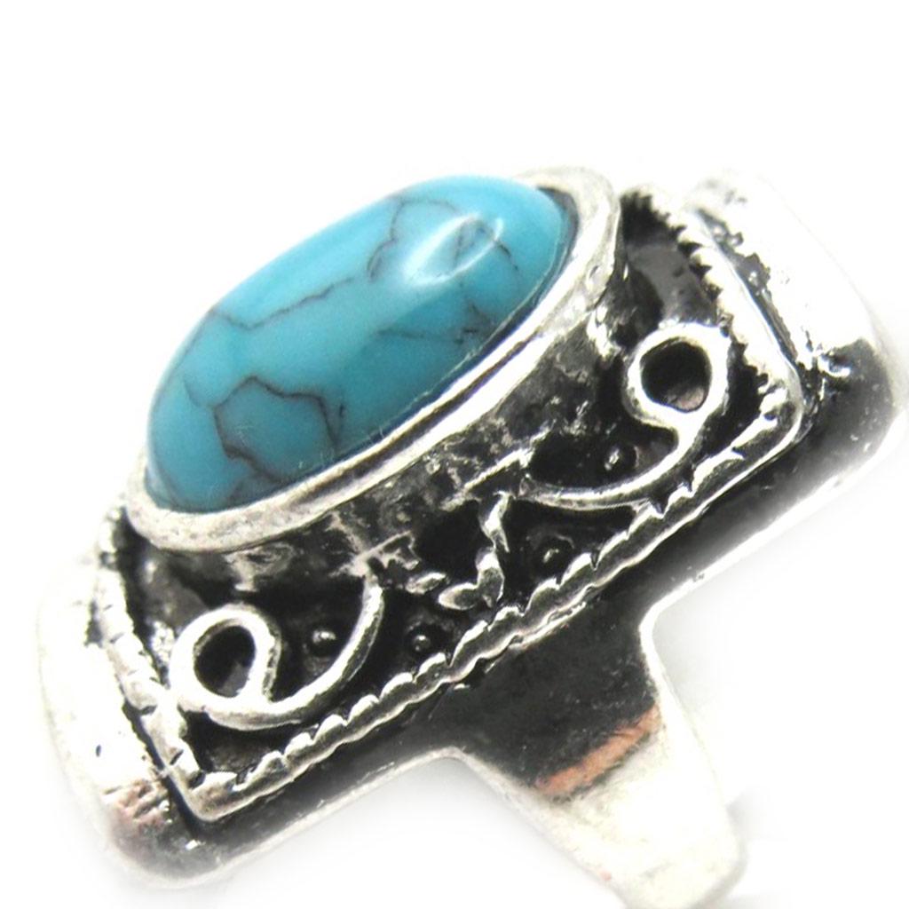 Etnisk ring 'Mineralia' turkis - 26x20 mm