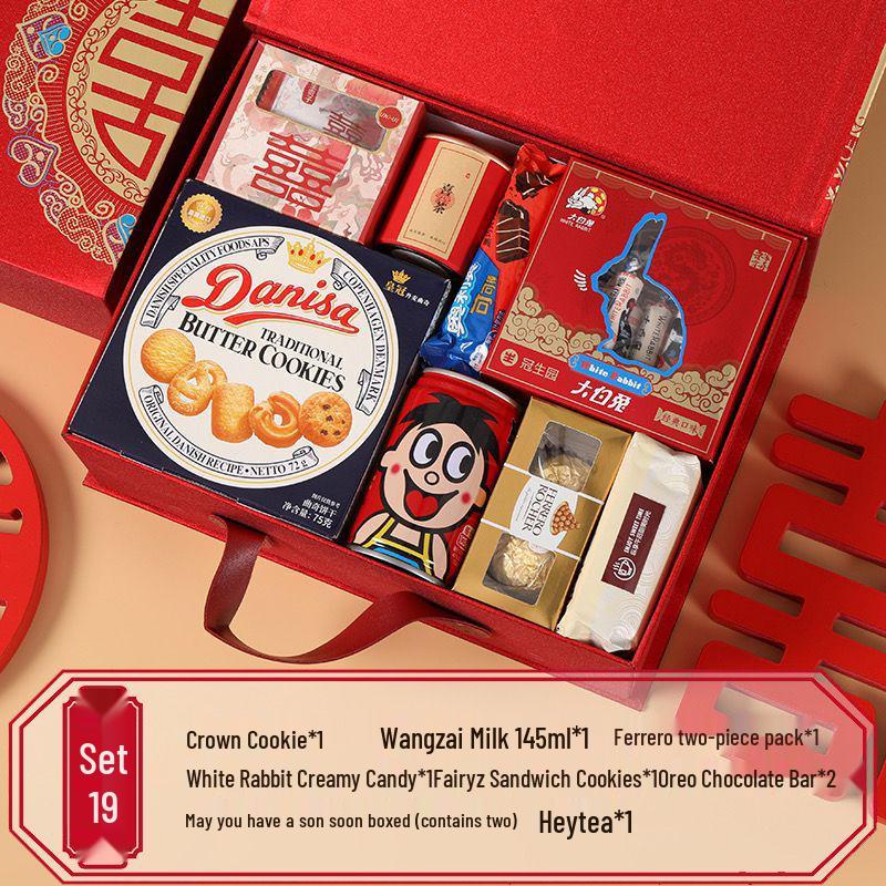 Luxury Chinese Wedding Candy Gift Box with Sugar Candies, Bridesmaid Favors, Return Gifts, and Thank You Tokens