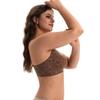 European and American New Lace Back Bra, Sexy Leopard Print Underwear Hanging Neck Without Steel Ring Gathering Anti-sagging Bra
