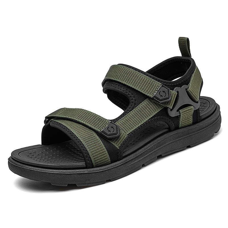 Sandalias para hombre resistentes al desgaste, antideslizantes, modernas, transpirables, modernas, combinables, cómodas, para exteriores, zapatos de plataforma para verano