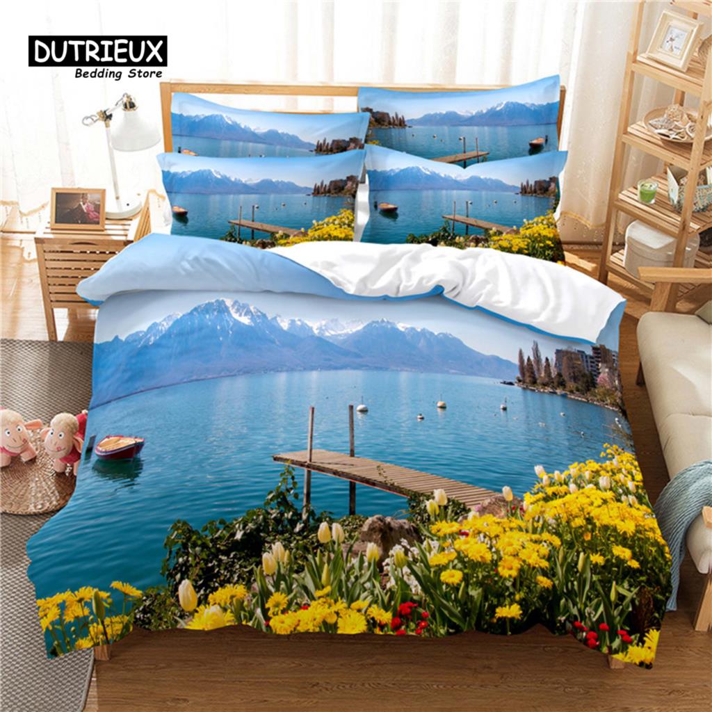 Beautiful Scenery Duvet Cover Set, Fashion Bedding Set, Soft Comfortable Breathable Duvet Cover, For Bedroom Guest Room Decor