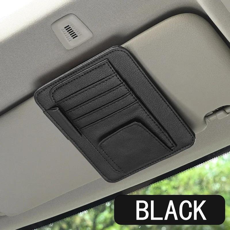 

Автомобильный солнцезащитный козырек Mutil-Pocket Storage Organizer Аксессуары для салона автомобиля Чехол для документов автомобиля Кредитная карта Солнцезащитные очки Ручки Держатель чёрный