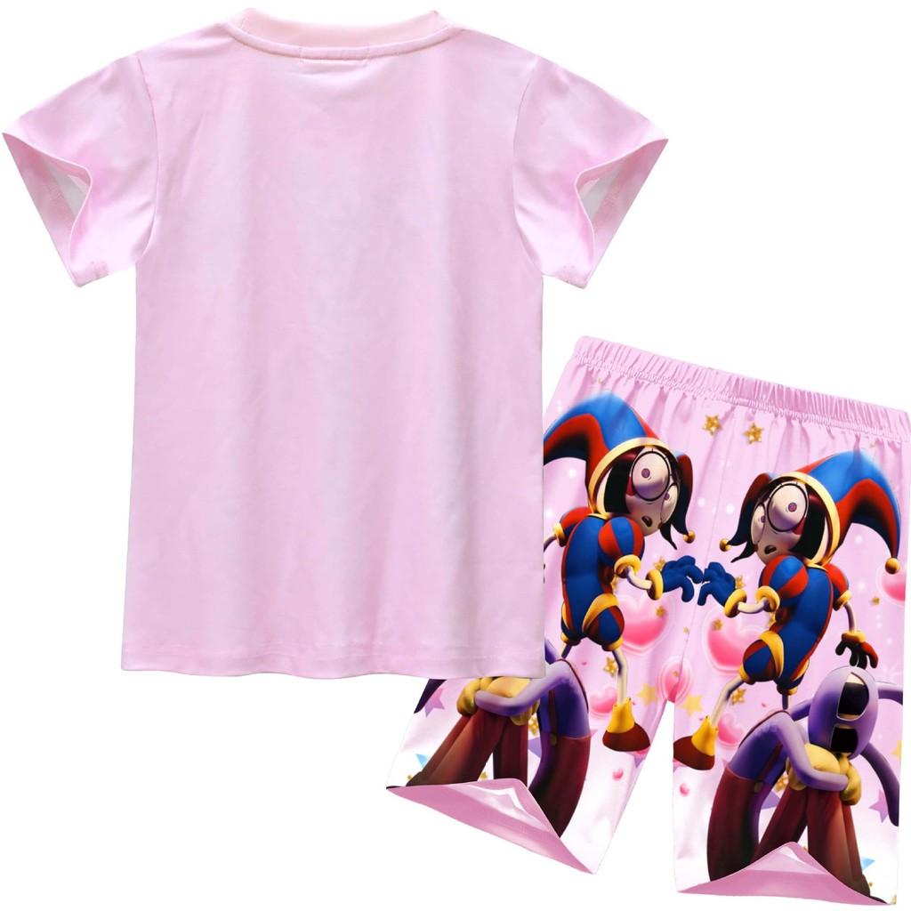 92700 Kids Girls The Amazing Digital Circus Printed T-shirt Shorts Clothes Sets