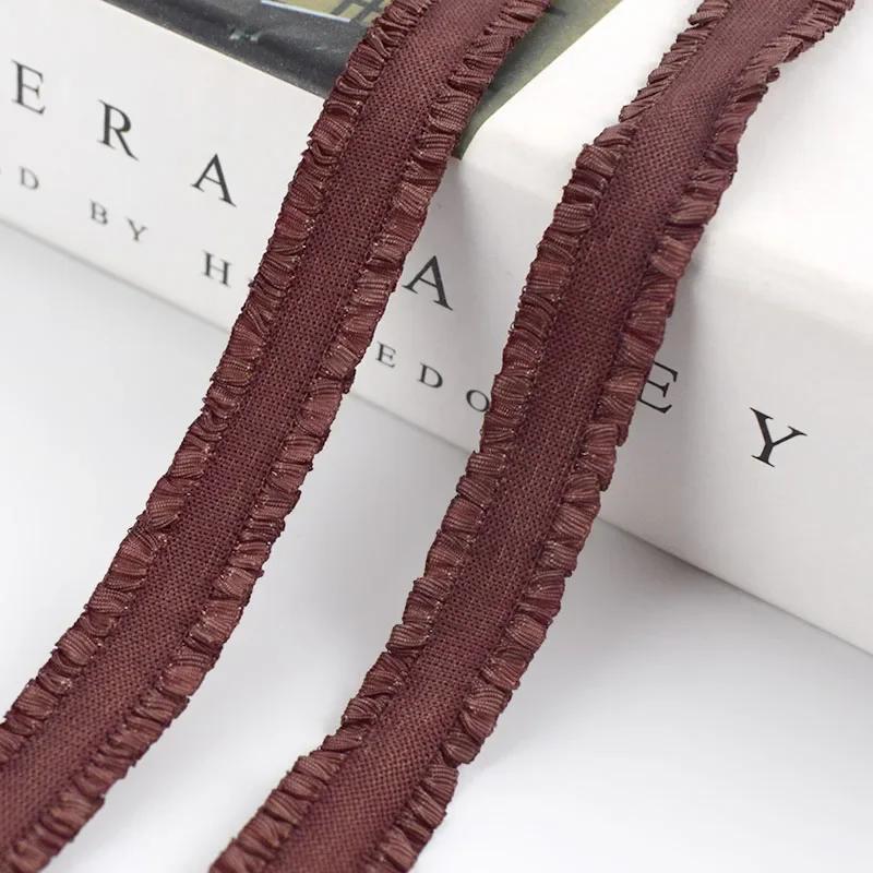 5/10Yards Meetee 12mm Ruffled Elastic Band Colorful Pleated Stretch Lace Trim Headdress Ribbon DIY Garment Sewing Accessories