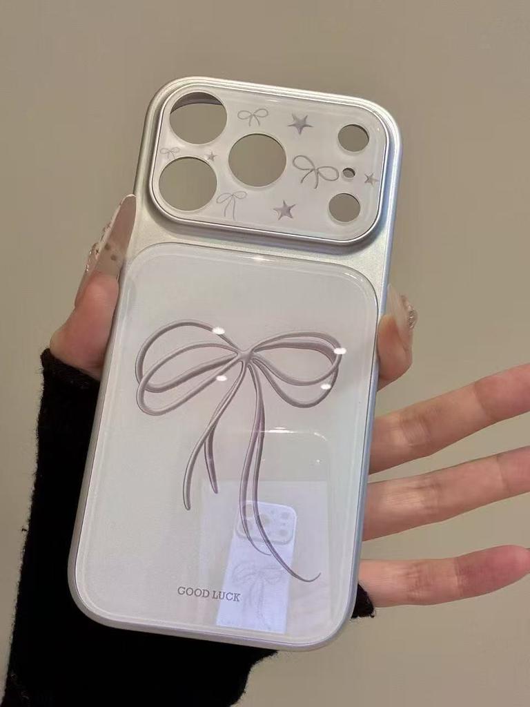 Ins bow stars for iPhone17promax Apple 16/15/14 Pro phone case seconds become female