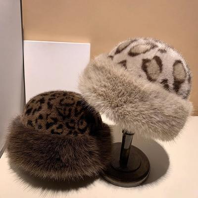 1PC Face Slimming Faux Mink Hat Warm Women's Mongolian Winter Hat Wool Blend Hat Thickened Ear Flap Trapper Hat Winter