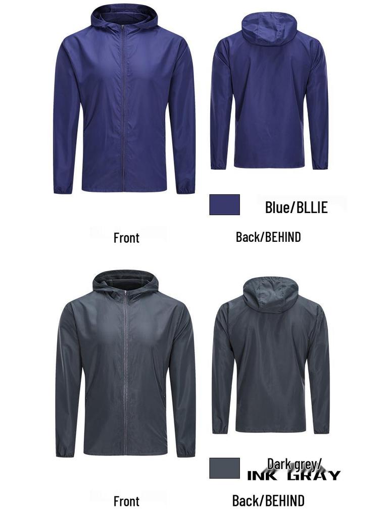 Herren Schnelltrocknende Atmungsaktive Kapuzen-Sonnenschutzjacke für Radfahren, Angeln und Laufen