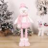Pink Christmas Doll Decorations Santa Claus Snowman Elk Pink Sequin Telescopic Doll Home Xmas Ornaments Kids Gifts 2025