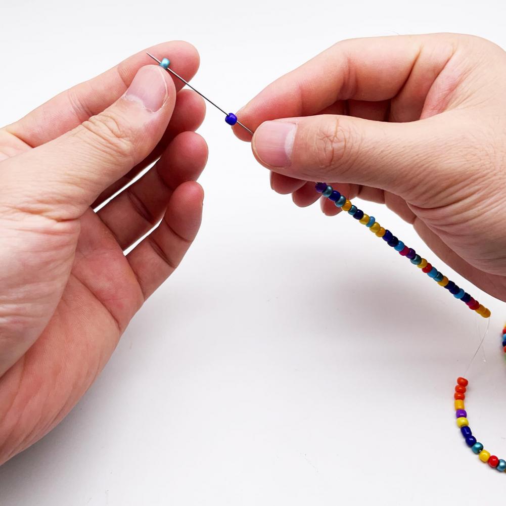 2/5 Pcs Beading Needles Big Eye Curved Stainless Steel Enlarged Eye Bead Spinner Needles DIY Bead Necklace Bracelet Tools