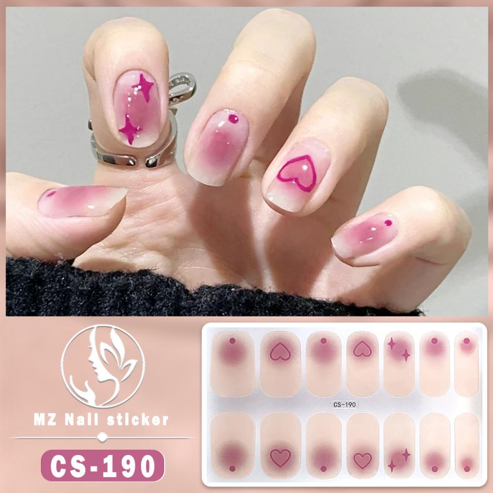 Waterproof No-bake Gel Nail Polish Film Full Sticker Japanese and Korean Style Love Nail Art Film Paper Nail Film Paper Patch