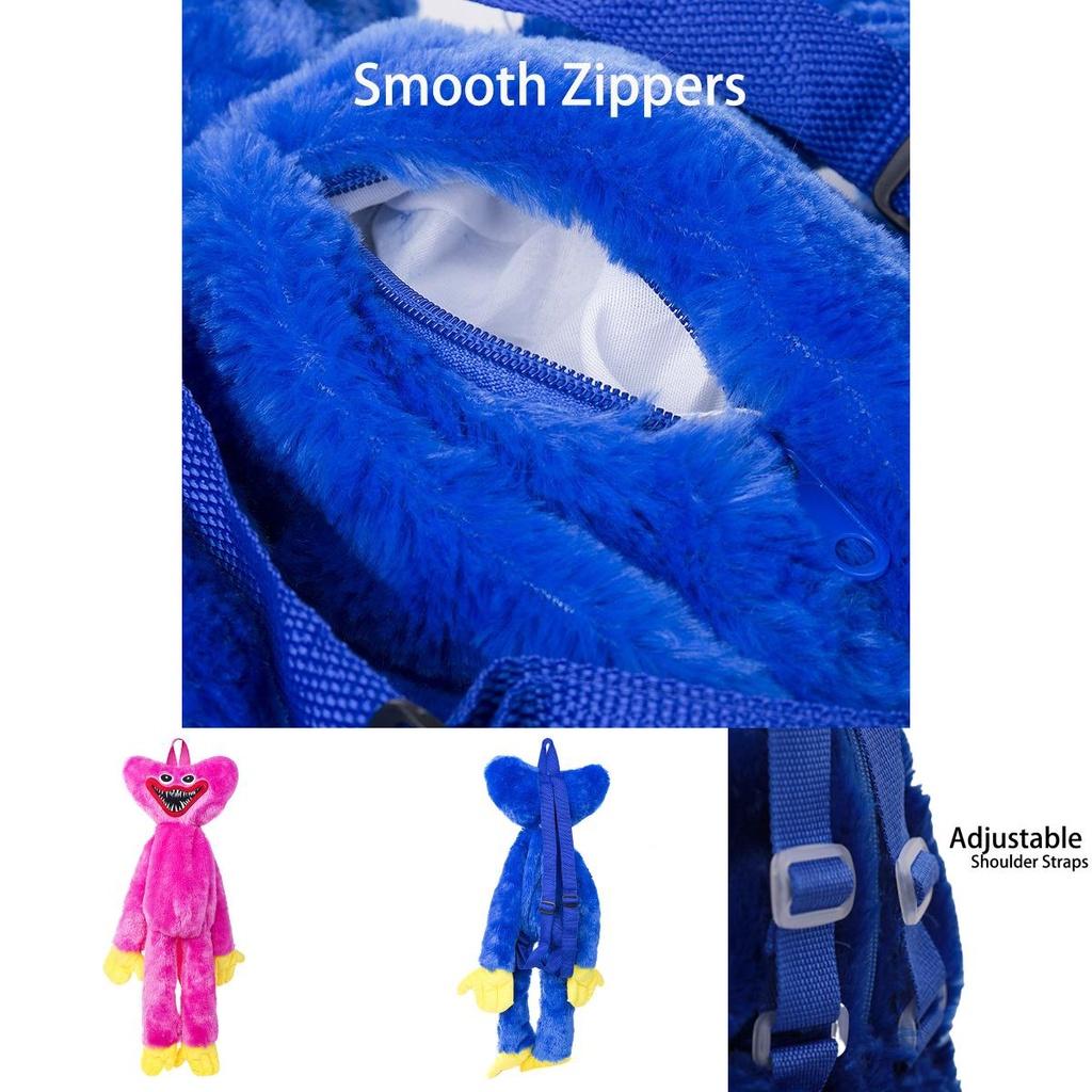 Mochila de Peluche Poppy Playtime Suave y Adorable Huggy Wuggy Bolso Escolar Para Niños
