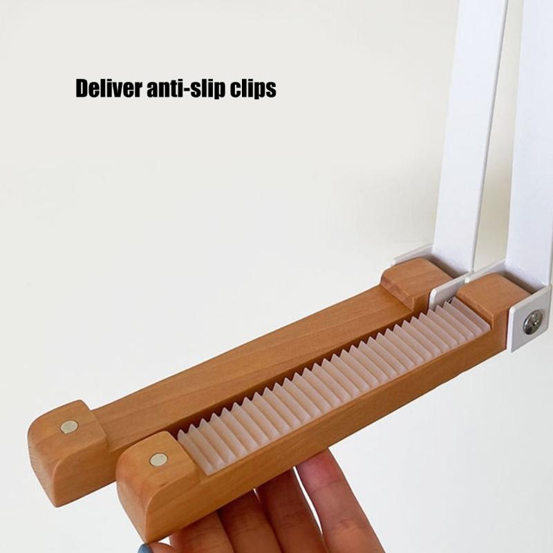 Innovative Foldable Over Door Hooks With Nonslip Protections Sturdy Wooden Hanger For Bathroom Bedroom Organization