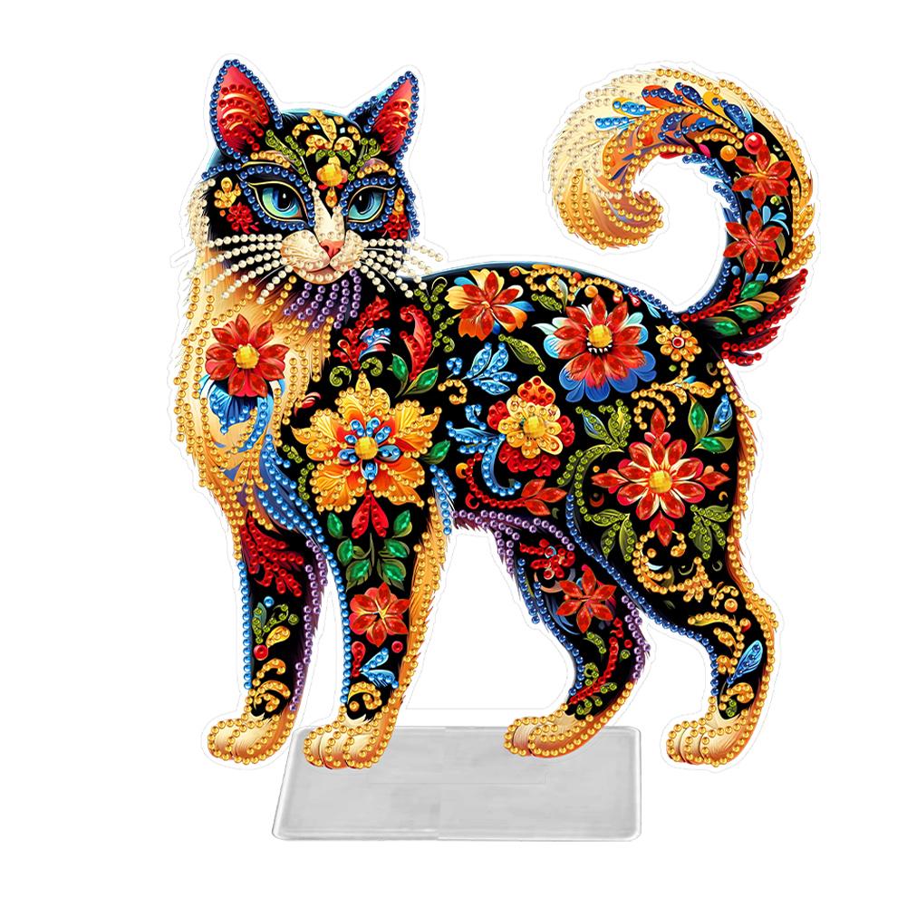 Acrylic Special Shaped Animal Desktop Diamond Art Kits 5D DIY Diamond Art Tabletop Decorations for Home Office Desktop Decor