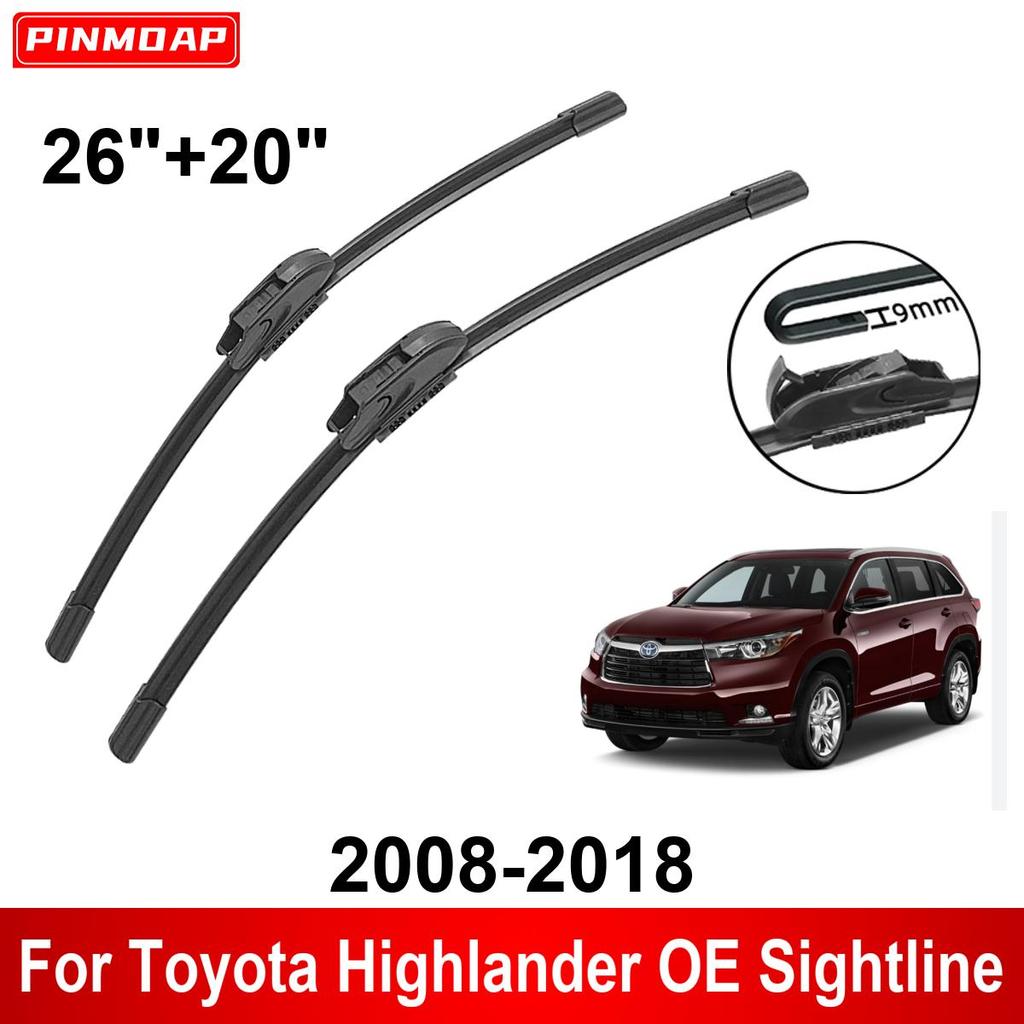 Stěrač do auta pro Toyota Highlander OE Sightline 2008-2018 26" + 20" Přední Zadní Stěrače Kartáče Stěrky Příslušenství