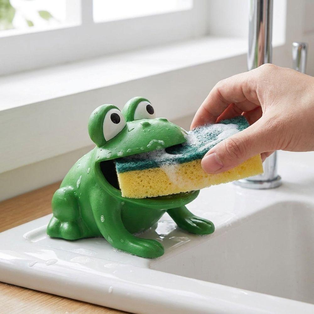 Großmaul Frosch Froschförmiges Schwammaufbewahrungsregal für Küchenarbeitsplatte