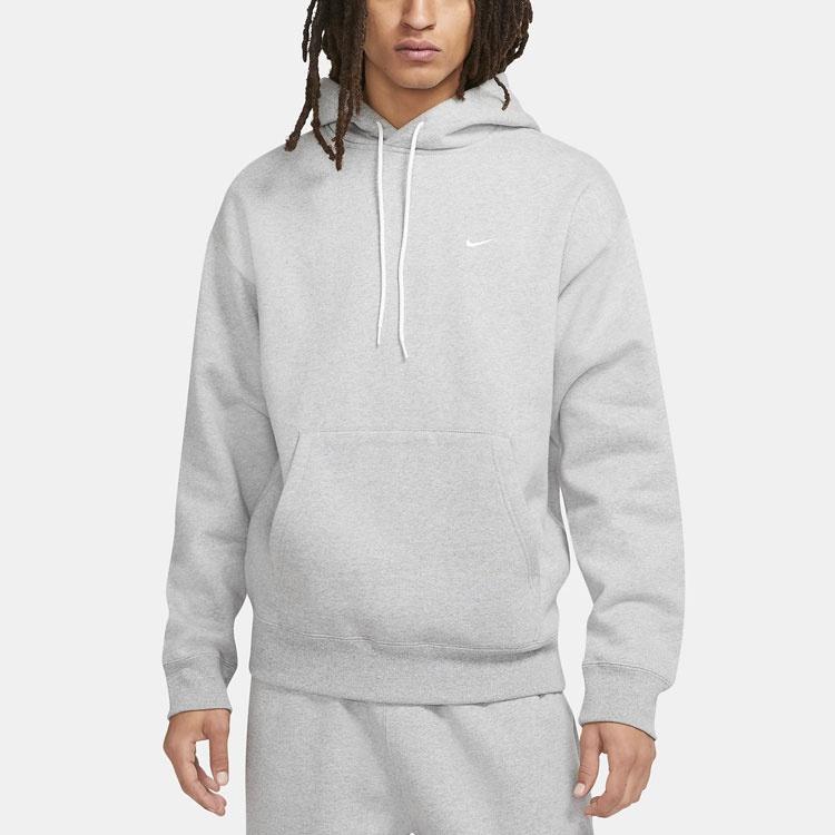 Men's Nike Logo Embroidered Solid Color Fleece Lined Casual Gray DA0316-063