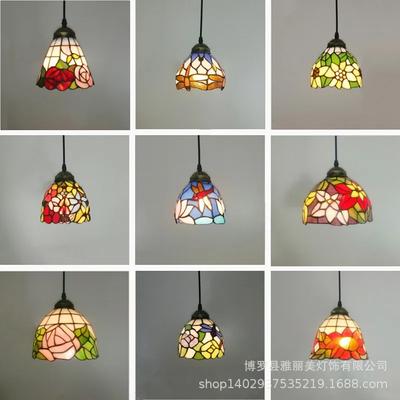 Luzes Pendentes de Vitral Barroco 1 Luzes Para Sala de Jantar Cozinha Hotel Luz de Suspensão hanglamp Lâmpadas Pendentes LED