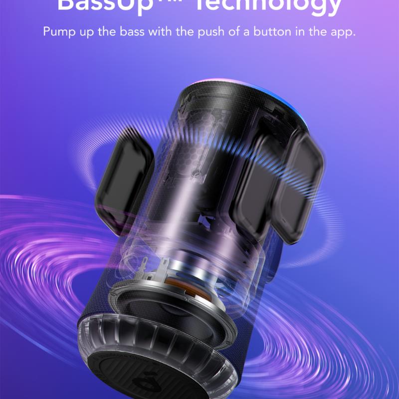 1PCS Portable Speaker, 30W 360 ° Sound, Synchrotron Radiation Lamp, Player