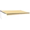 Retractable Awning Yellow and White 5x3 M Fabric and Aluminum