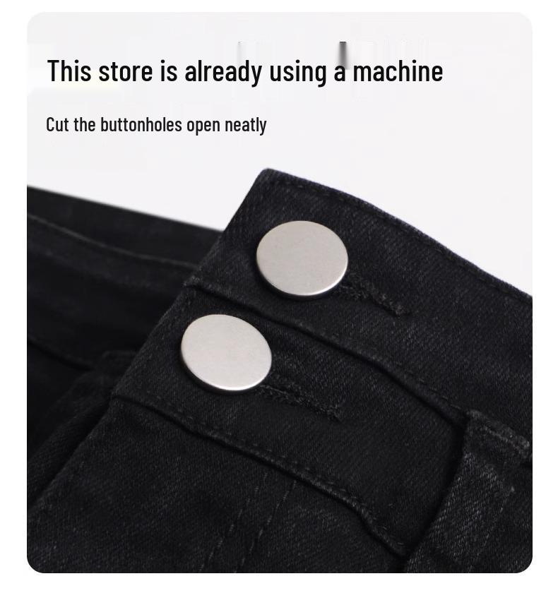 Women's High-Waist Black Micro Flare Slit Jeans - Early Spring 2025 Collection