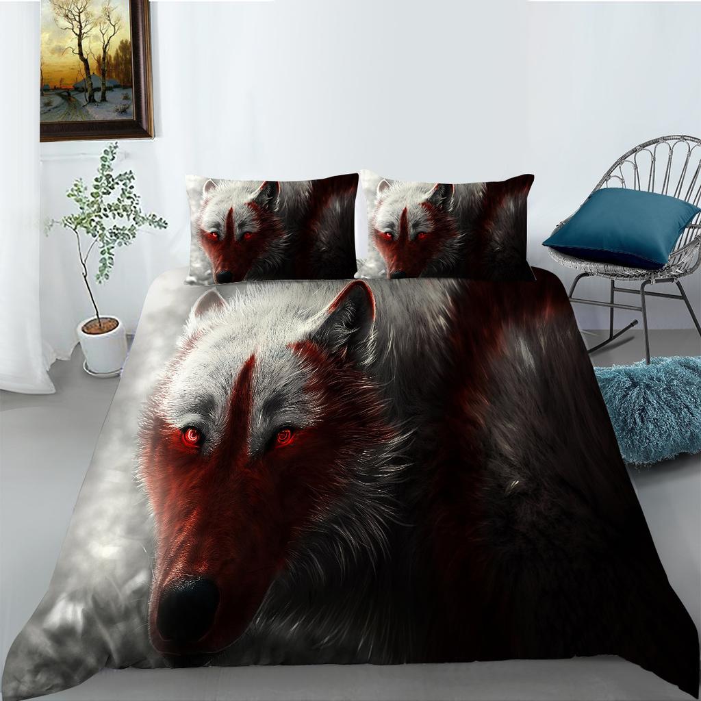 Wolf Series 3D Digital Printing Bedding Two Or Three Piece Polyester Shopify