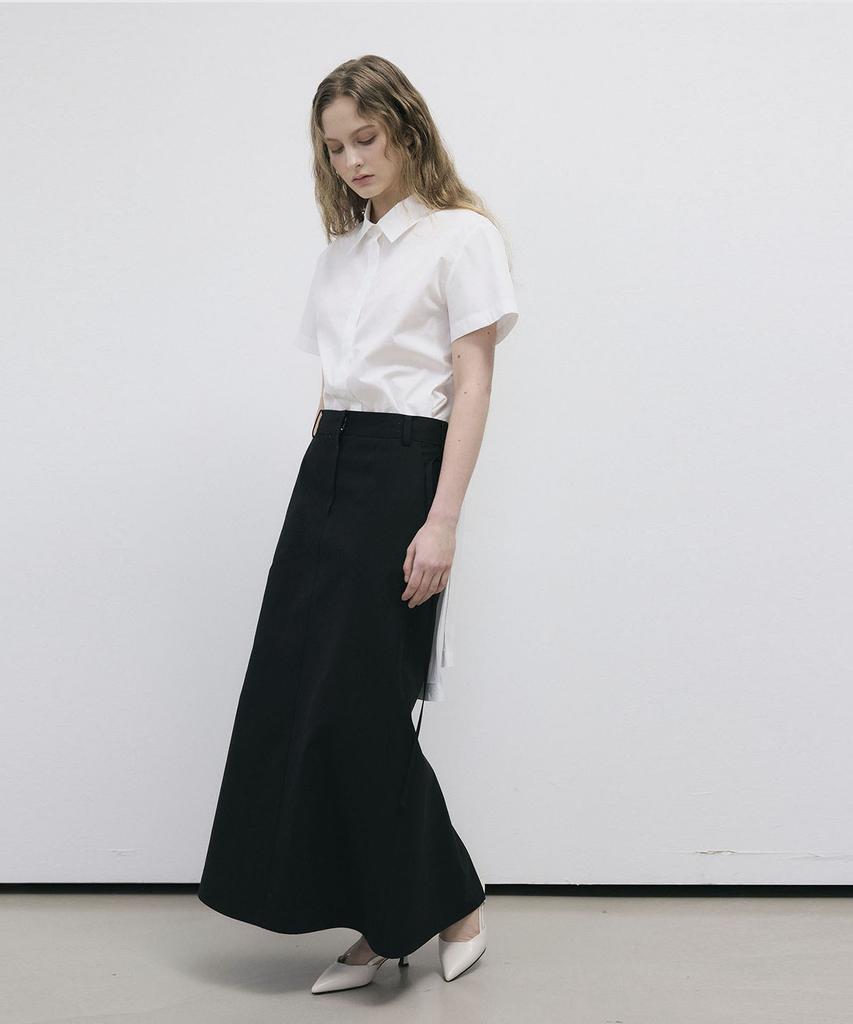 Ssikeoseun Cotton Blend Maxy Skirt - Black