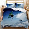 Skifahren Bettbezug Set Schneeberg Bettdeckenbezug Extremsport Spiel Polyester Steppdecke Bezug Snowboard Doppel Queen King Size