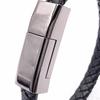Charging Bracelets Cable Data Charge Cord Fashion Braided PU Leather (Black)