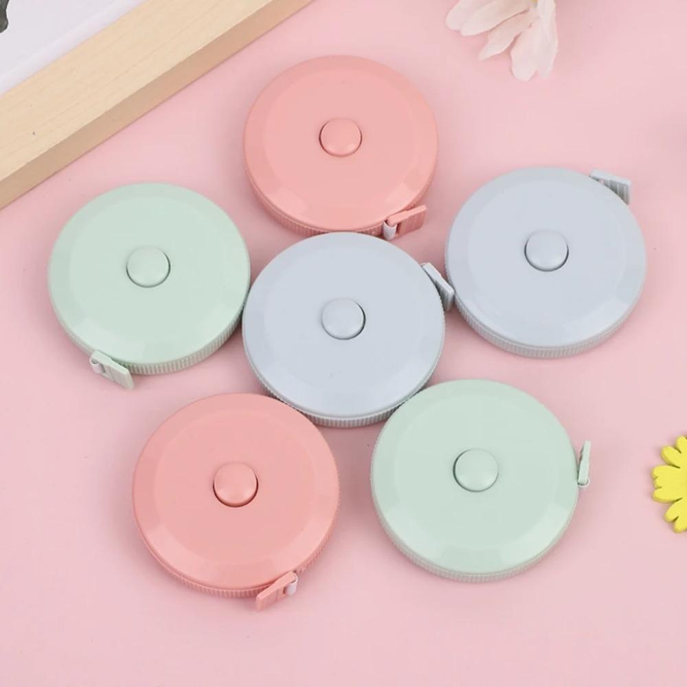 1PC 1.5m Small Tape Measure Portable Student Soft Leather Three Measurement Clothes Automatic Recycling