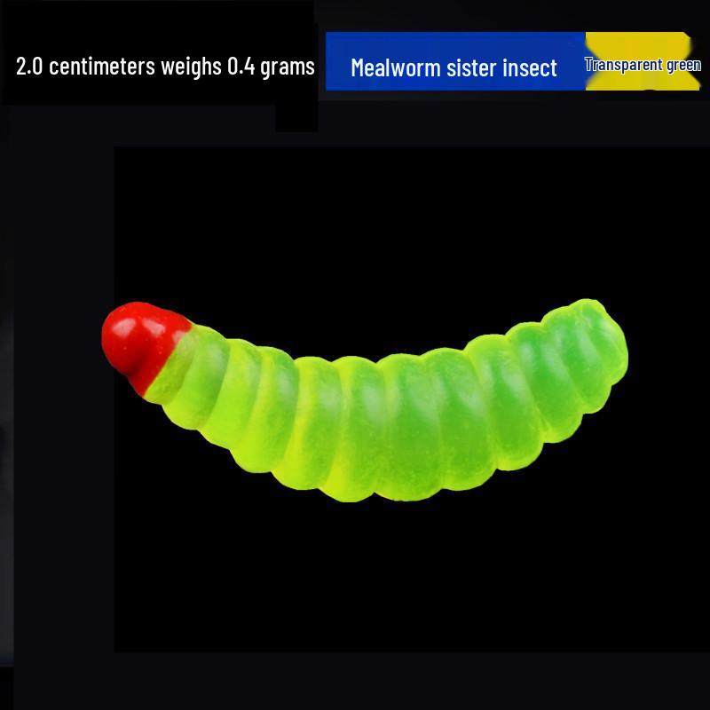 Fishing Simulation Mealworm Soft Bait for Bread, Red Worm, and Micro Fish Species.