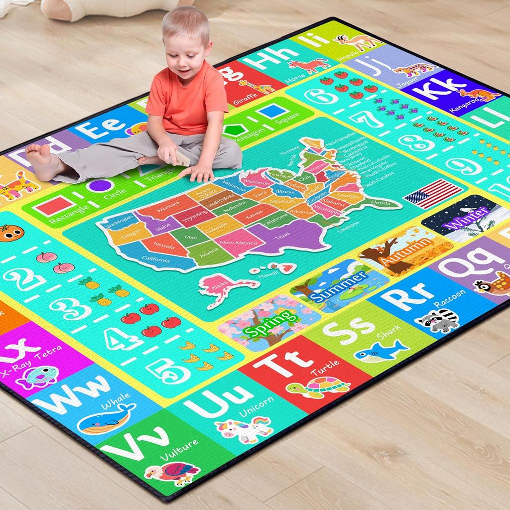 Cute Cartoon Dinosaur Rug for Bedroom Bedroom Playroom Decor for Kids Lovely Dinosaur Animal Pattern Carpet Blue Rug Non-Slip