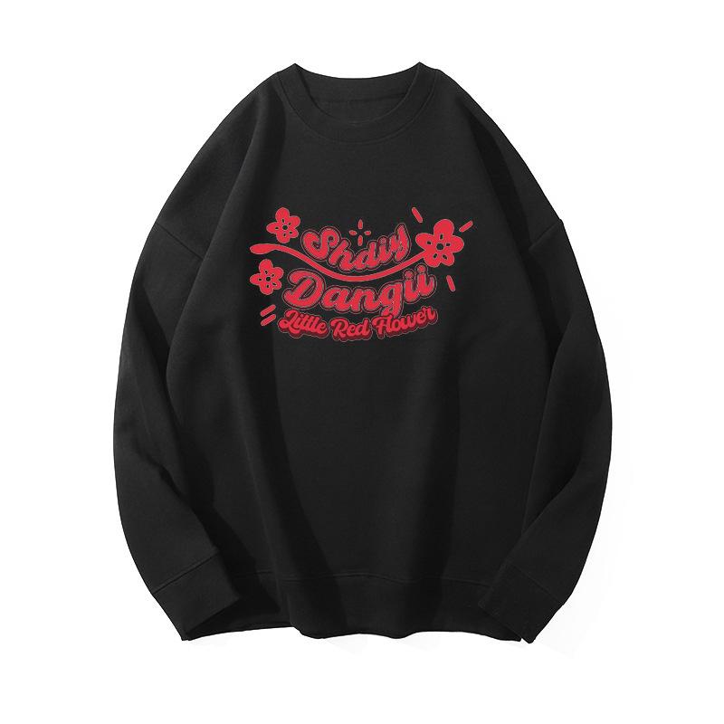 

Новый розовый свитшот для девочки с круглым вырезом, свободный, повседневный, маленький пуловер, топ, пальто для женщин XXL чёрный