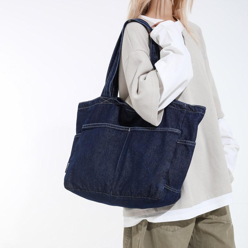 Vintage Denim Bag Women's Large Capacity Lightweight Handbag Tote Bag Student Class Crossbody Bag