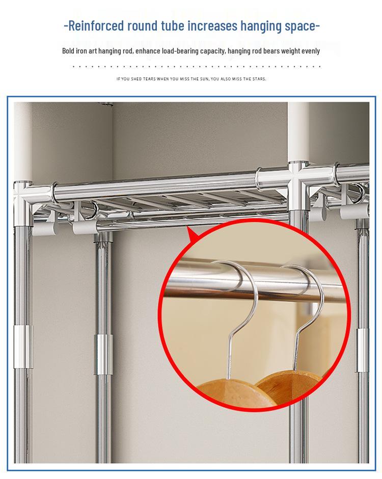 All-Steel Frame Thickened Cloth Wardrobe for Bedroom or Dormitory - Large Capacity Storage
