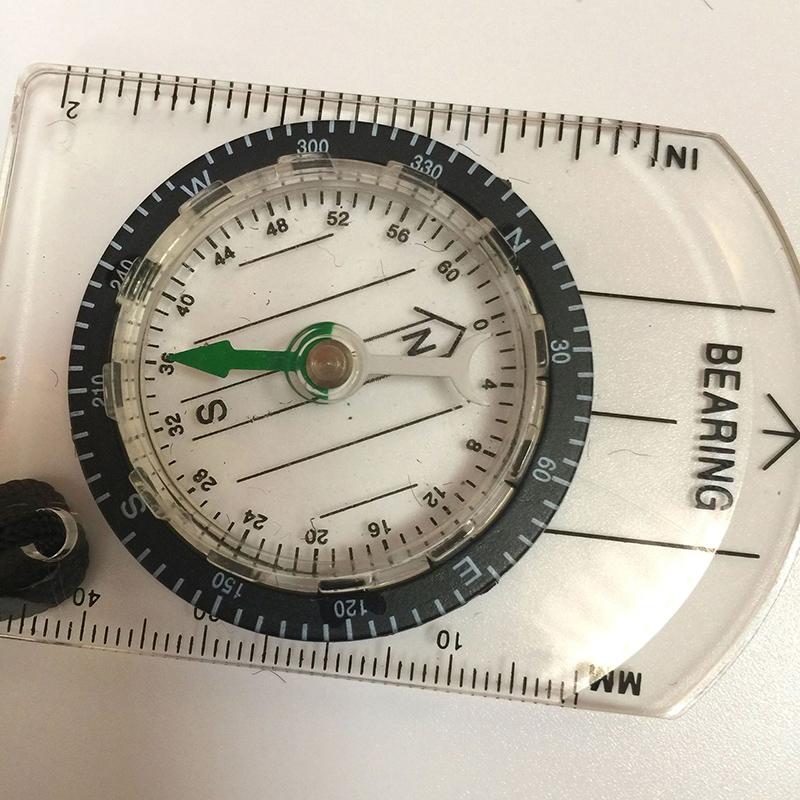 Outdoorcamping Hiking Transparent Plastic Compass Footprint Travel Compass Tool