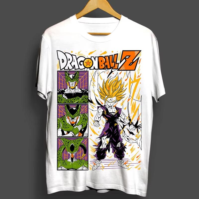 Dragon Ball Seven Dragon Ball Sun Wukong Joint Japanese Retro Large Direct Injection Fashion T-Shirt Daily Retro Letter