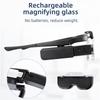 USB Rechargeable Headband Loupe Illuminated Magnifier Electronic Professional Increase Loupes Binocular Glasses for Reading
