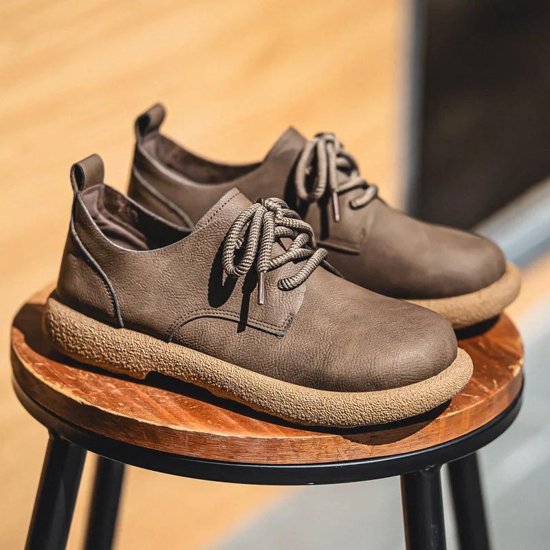 Chaussures d'Automne pour Homme, Niche, Haut de Gamme, Style Rétro, Décontractées, Semelles Souples, Chaussures en Cuir pour Homme 2026 Nouveau