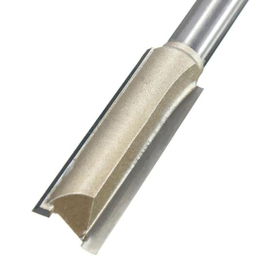 60mm Long 1/4 X 3/8 Inch Woodworking Straight Shank Dual Flute Router Bit Cutter