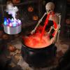 Dark Themed Tabletop Ornaments Halloween Witch Cauldron Fog Machine, Ultrasonic Mist Maker with Glowing LED, Spooky for Haunted House Party