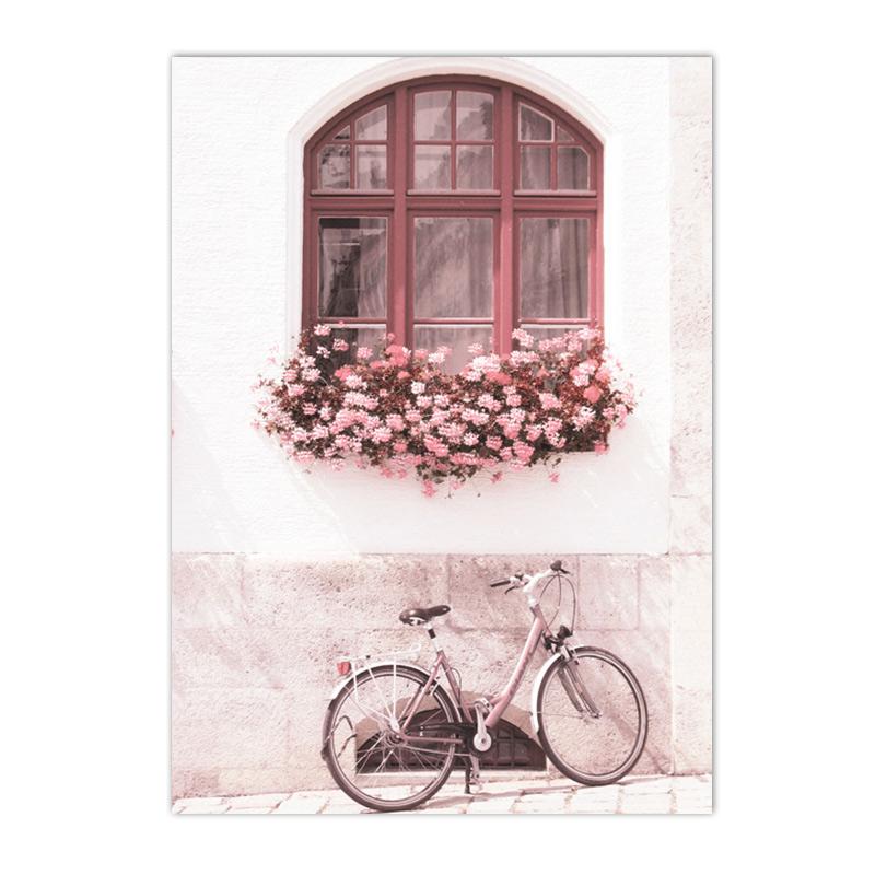 

Розовый тростник Цветочная башня Париж автомобиль пляж настенное искусство холст картины скандинавские постеры и принты картинки для гостиной домашний декор 21*30cm No Frame