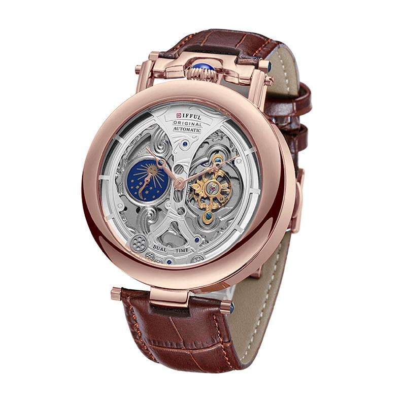 Z2032 Ceas bărbătesc 49mm Scheleton Tourbillon Rezistent la apă Automatic cu spate transparent.